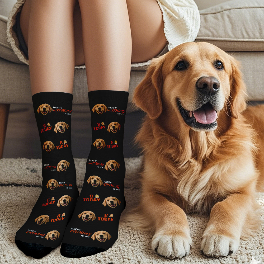 Custom Face Socks Age and Photos Socks Happy Birthday Face Socks Gift - SantaSocks