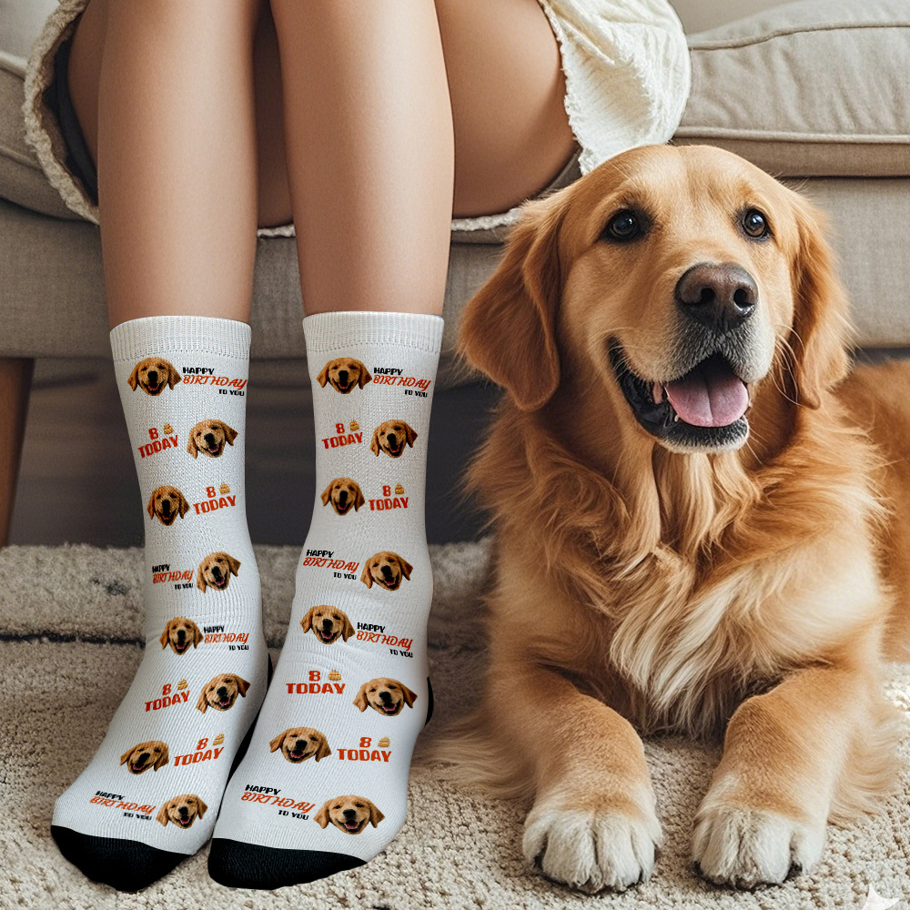 Custom Face Socks Age and Photos Socks Happy Birthday Face Socks Gift - SantaSocks