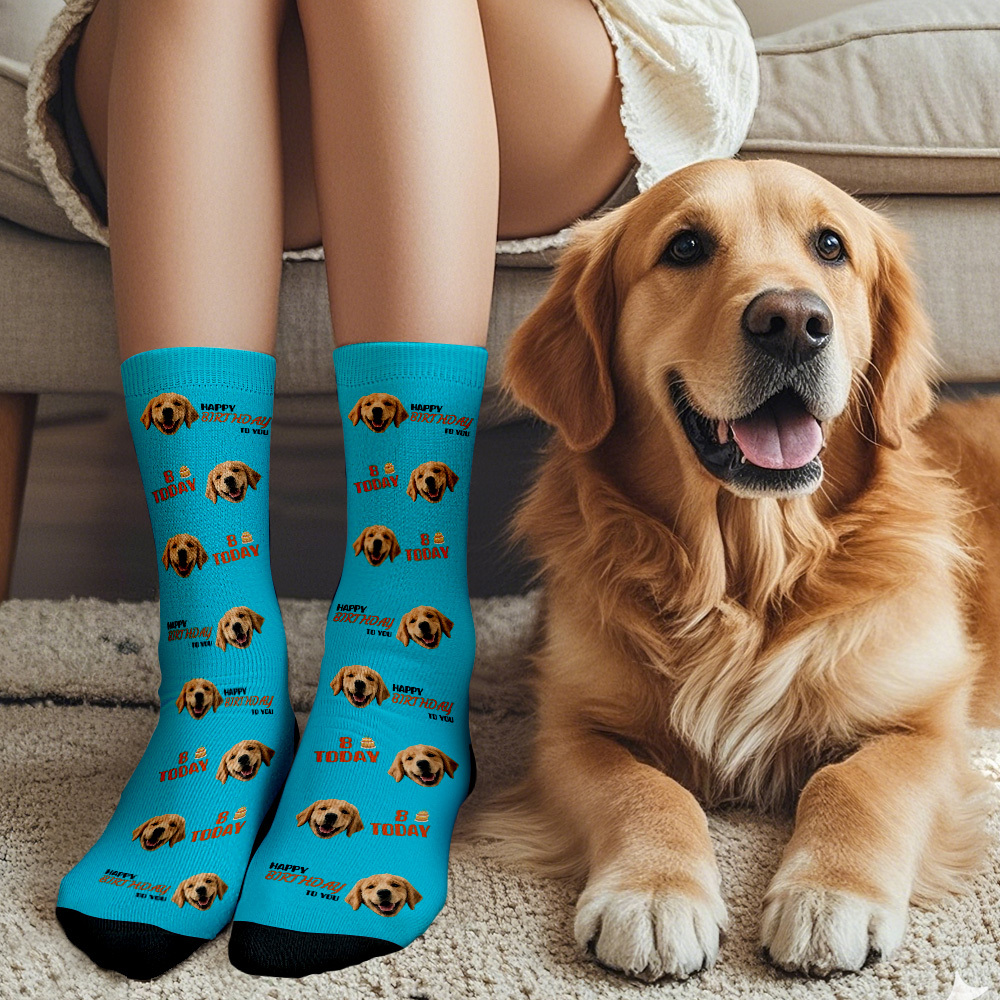 Custom Face Socks Age and Photos Socks Happy Birthday Face Socks Gift - SantaSocks