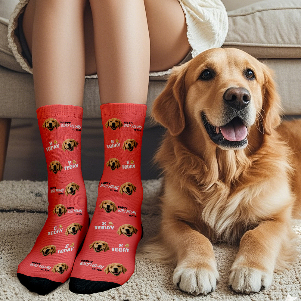 Custom Face Socks Age and Photos Socks Happy Birthday Face Socks Gift - SantaSocks