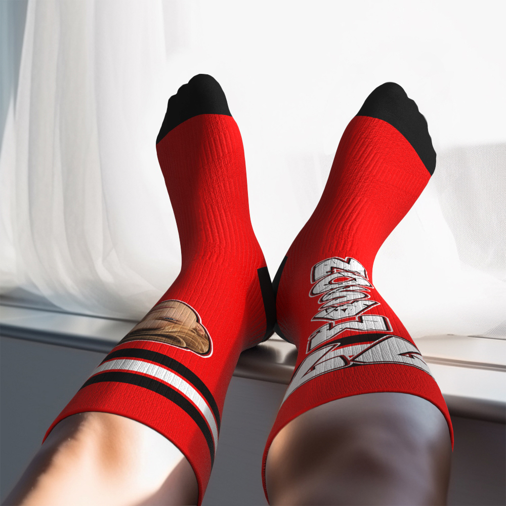 Custom Athletic Knee High Socks Personalized Compression Socks Face and Text Knee High Socks