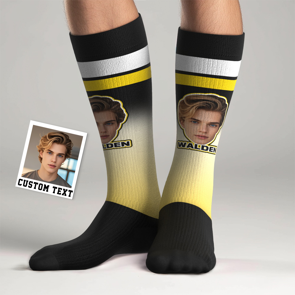 Upgrade Custom Breathable Knee-high Compression Socks Mash Face - Father's Day Gifts
