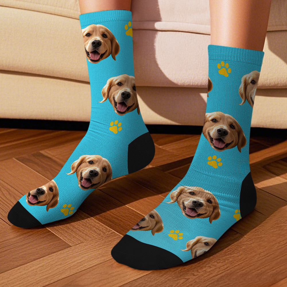 Custom Face Socks with Photos Custom XOXO I Love You Pet Lover Socks Funny Gift Idea - SantaSocks