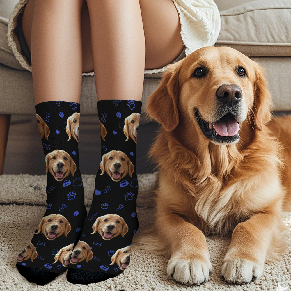 Custom Face Socks with Photos Custom XOXO I Love You Pet Lover Socks Funny Gift Idea - SantaSocks