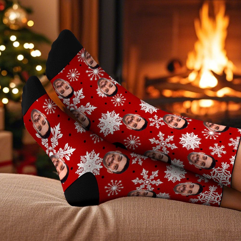 Personalized Christmas Socks Personalized Face Socks DIY Socks Background Face Socks Gift For Family Couple - SantaSocks