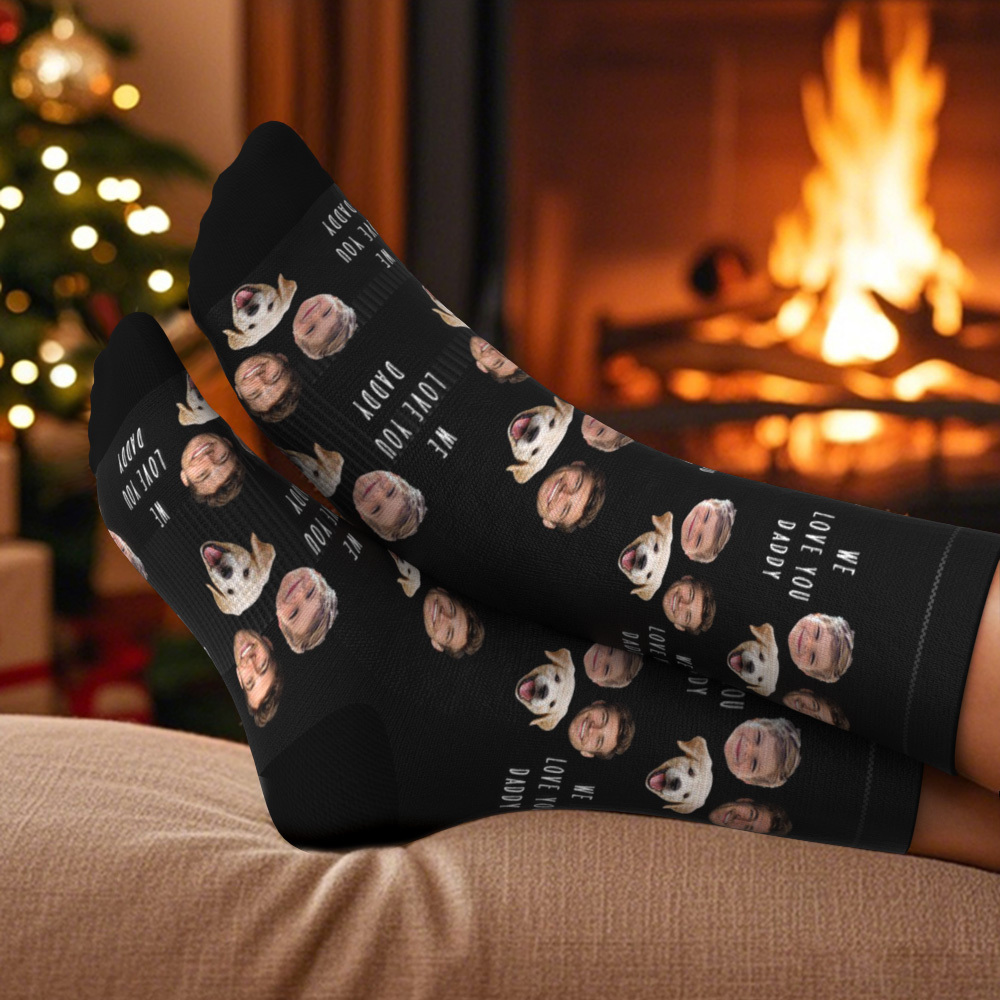 Christmas Socks Custom Face Socks Personalized Funny Christmas Face Socks Gift - SantaSocks