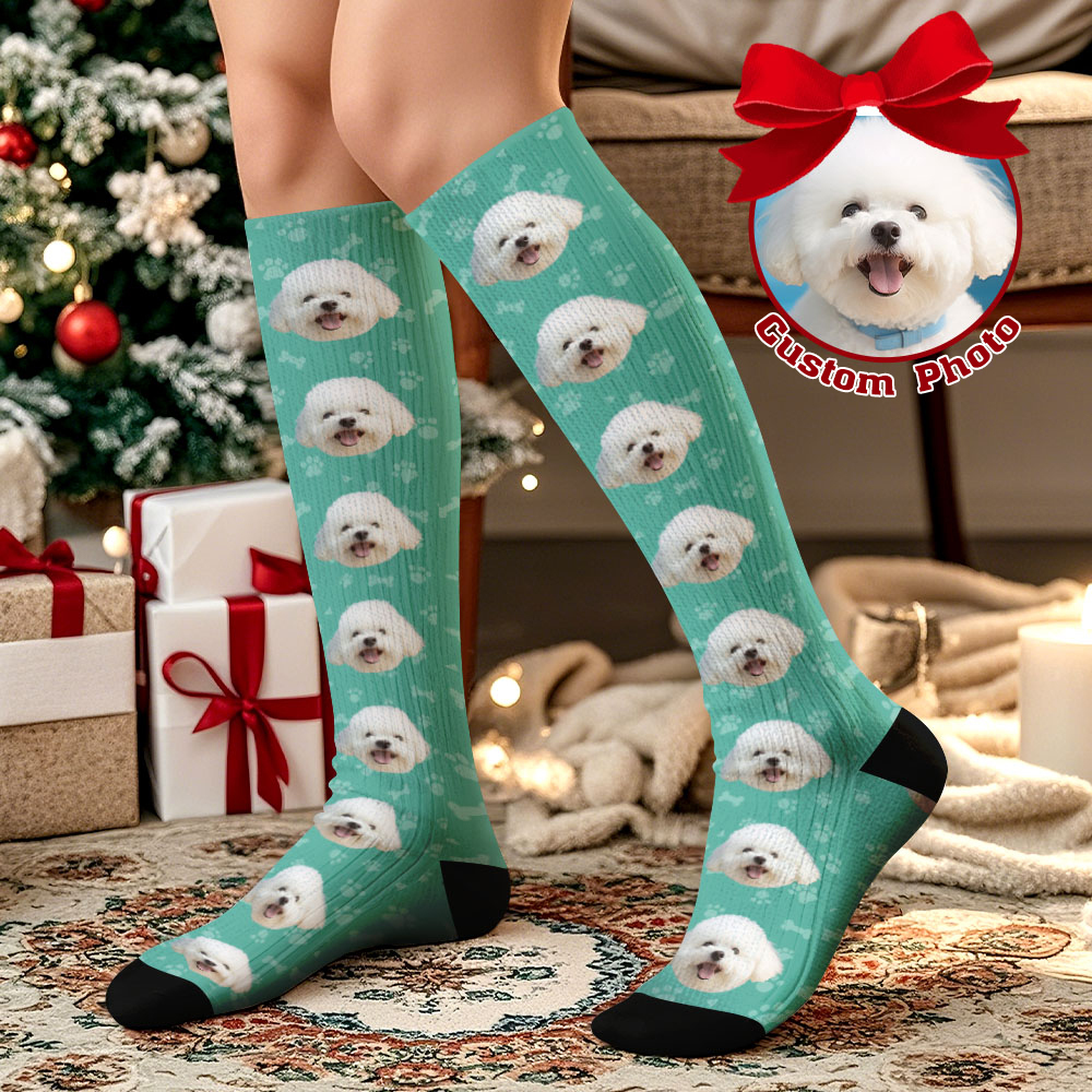 Christmas Socks Custom Face Socks Personalized Funny Christmas Face Socks Gift - SantaSocks