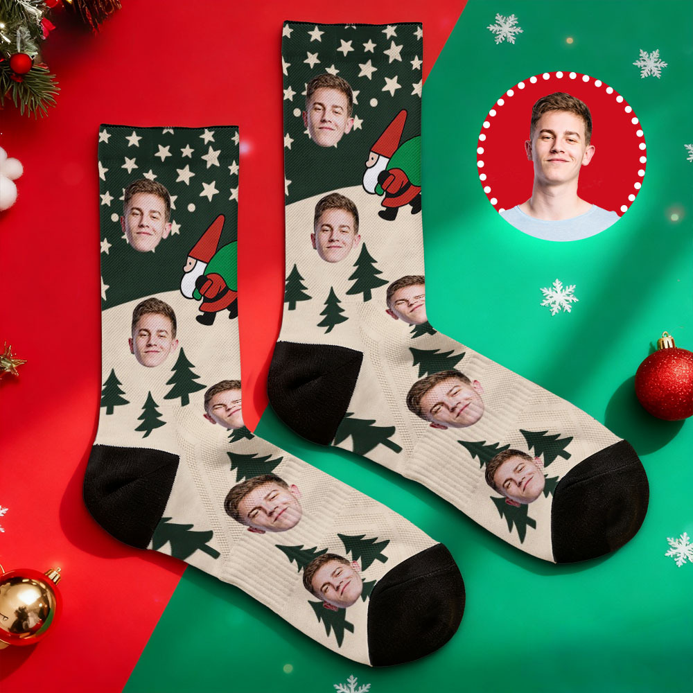 Personalized Funny Christmas Themed Socks Custom Face Socks Santa Socks Gift - SantaSocks