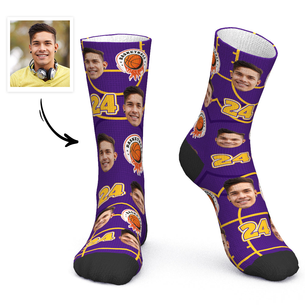 Custom Face Socks Sports Basketball Socks -24