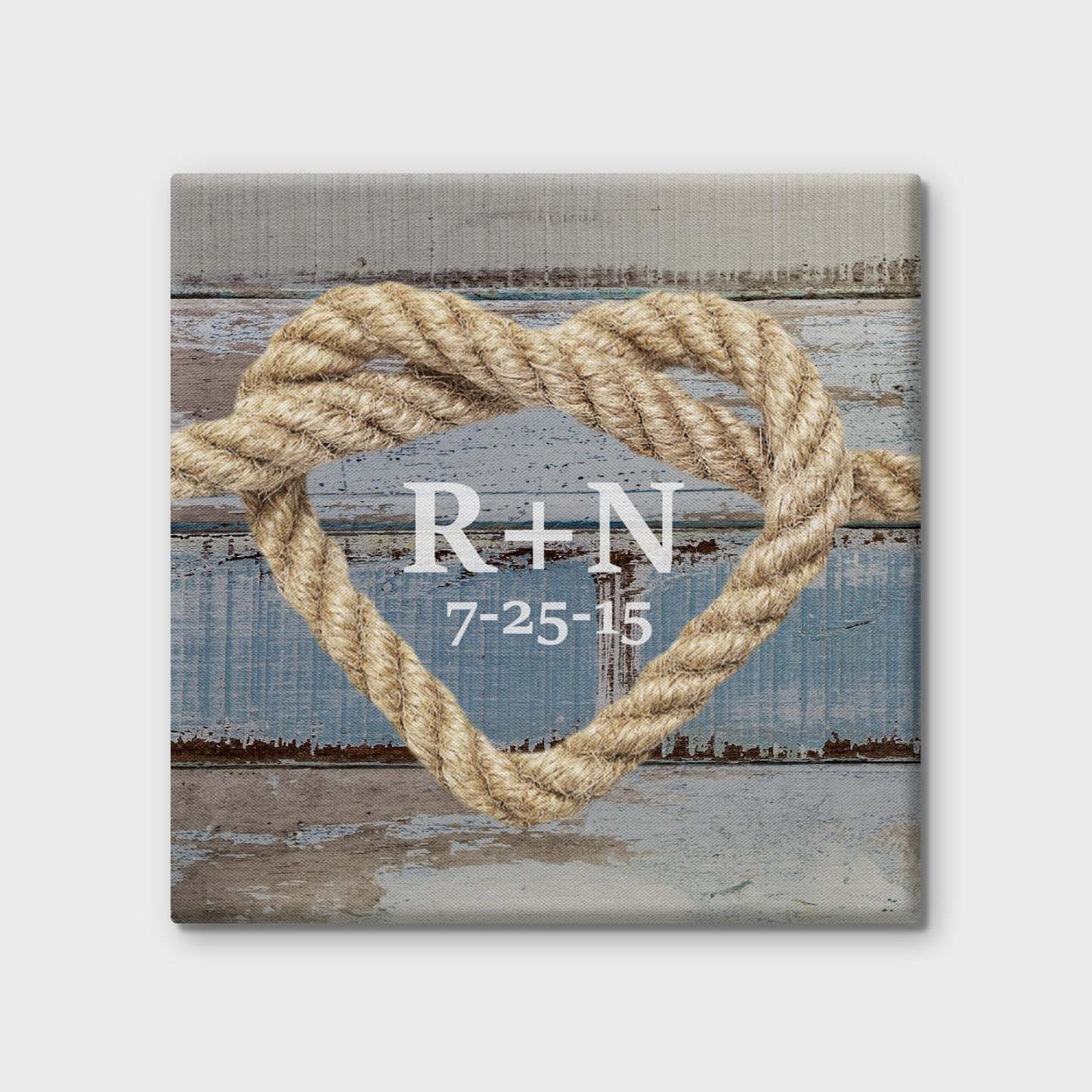 Custom Text Canvas Print Heart Shaped Knot Design With DIY Frame Anniversary Gifts For Lovers - SantaSocks