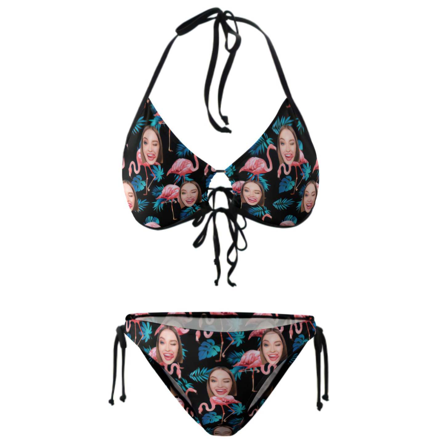 Custom Face Bikini Plus Size Swimwear Personalized Photo Swimsuit Gift For Women - SantaSocks