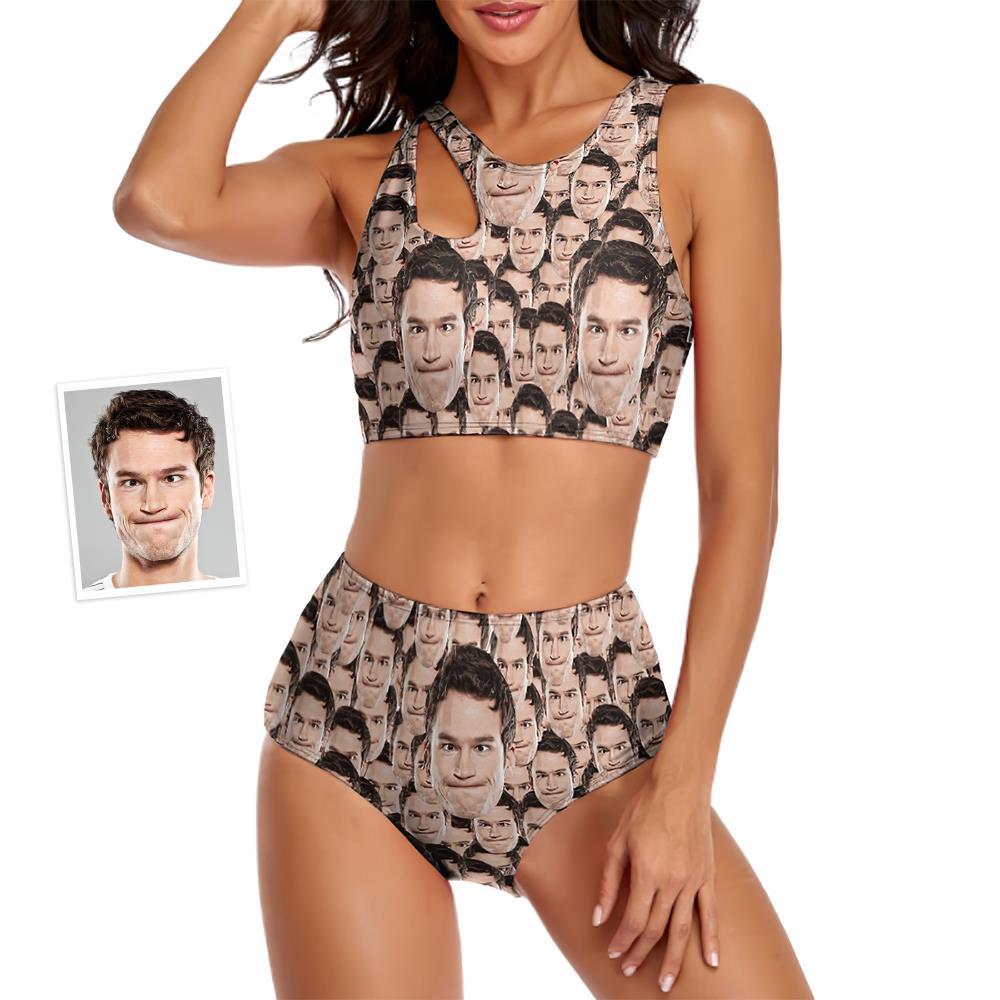 Custom Face Women's Face Mash Two-piece Swimsuit