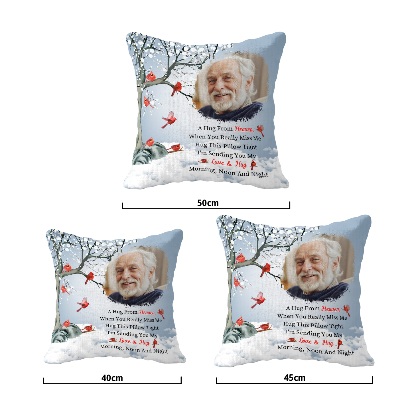 Custom Photo A Hug From Heaven - Memorial Gift For Family,Friends - Personalized Pillow