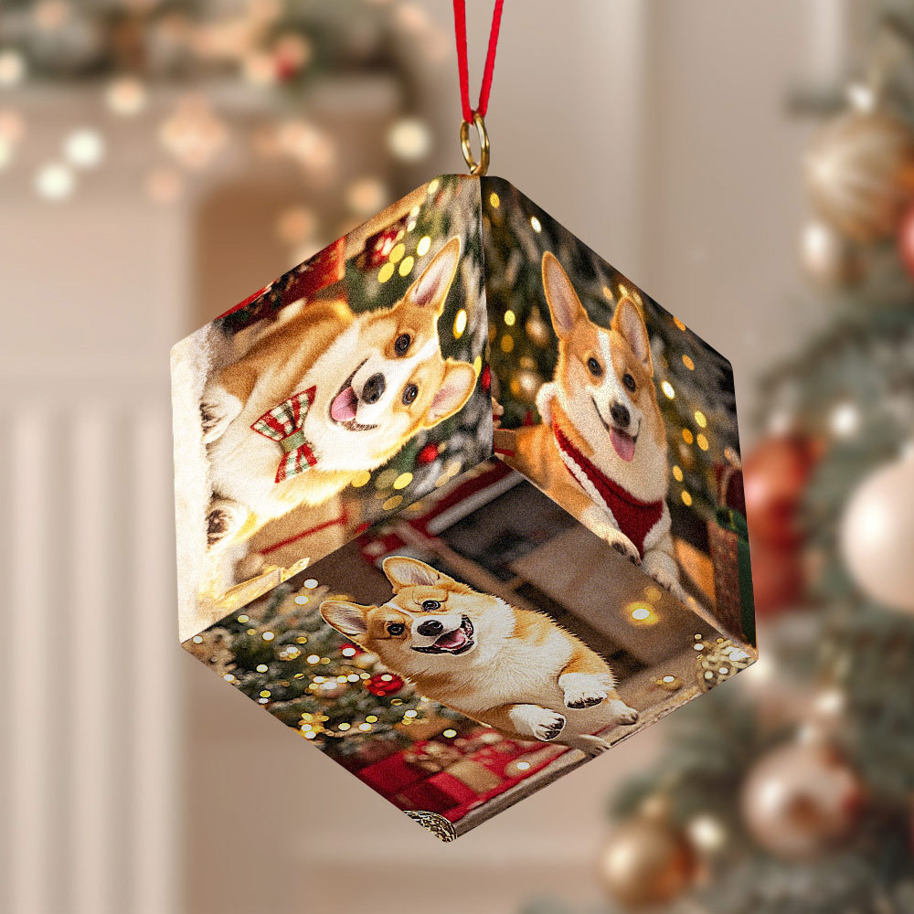 Custom Photo Beautiful Time With You - Couple Personalized Custom Wooden Cube Ornament - Christmas Gift For Husband Wife, Anniversary