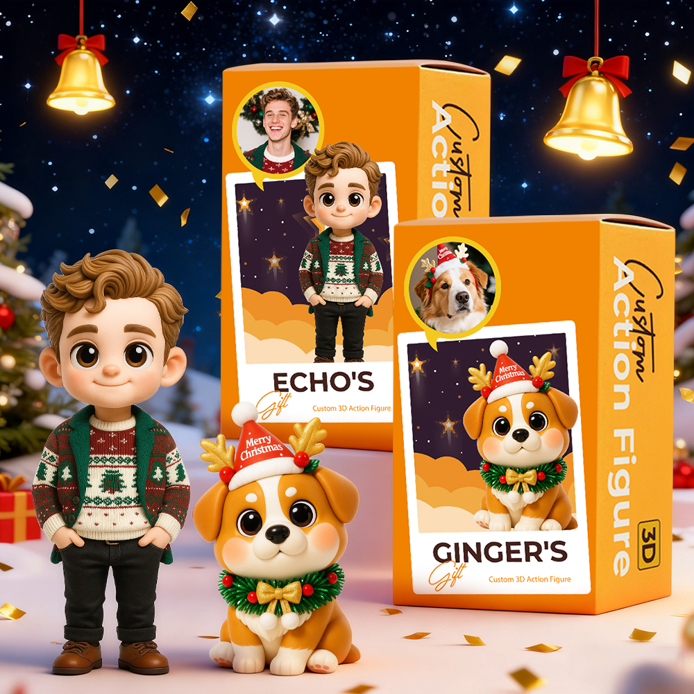 Custom 3D Action Figure From Your Photo Personalized Toy Figure Custom Action Figure Gifts For Him/Her Christmas Gift Idea
