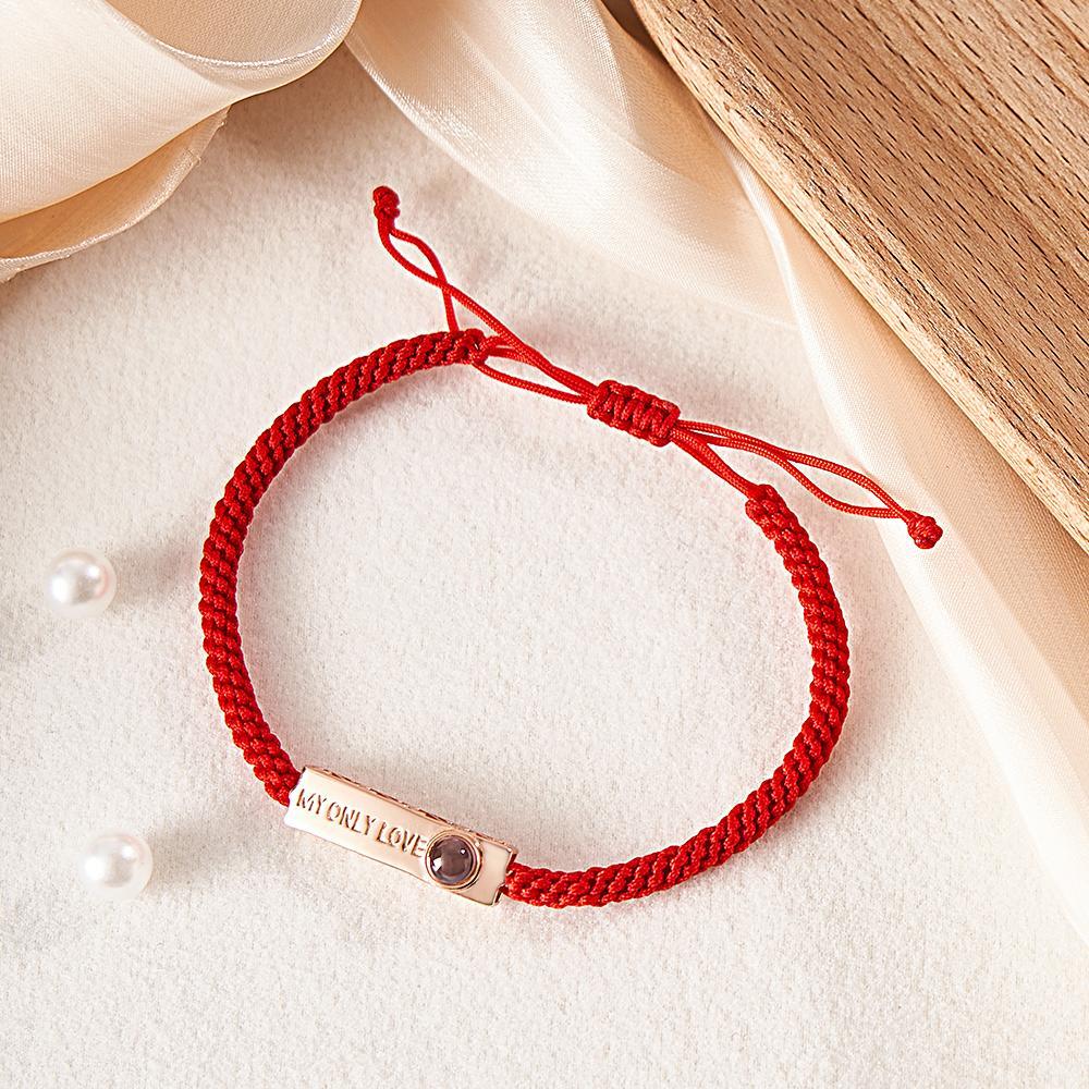 Custom Projection Photo Bracelet My Only Love Unique Couple Gifts - SantaSocks