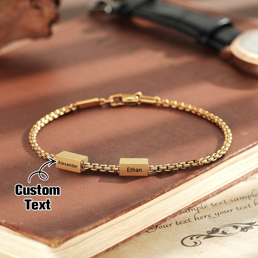 Personalize Dad Bracelet, Kids Name Bracelet, Family Jewelry, Custom Gift For Dad, Gift For Husband,Gift for Father's Day