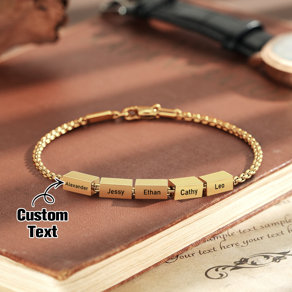 Personalize Dad Bracelet, Kids Name Bracelet, Family Jewelry, Custom Gift For Dad, Gift For Husband,Gift for Father's Day