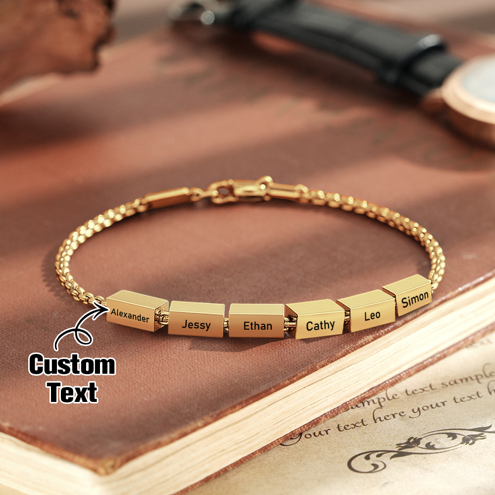 Personalize Dad Bracelet, Kids Name Bracelet, Family Jewelry, Custom Gift For Dad, Gift For Husband,Gift for Father's Day
