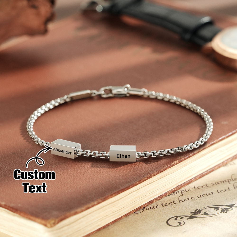 Personalize Dad Bracelet, Kids Name Bracelet, Family Jewelry, Custom Gift For Dad, Gift For Husband,Gift for Father's Day