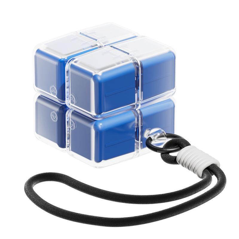 Portable Cube Pill Organizer with Lanyard – Large Capacity Weekly Medicine Box, Moisture-Proof ABS Storage Case