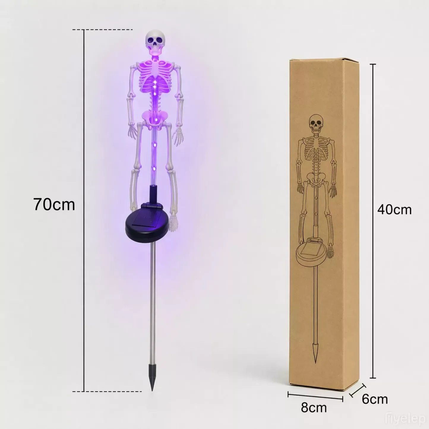 Halloween Solar Skeleton Ground Lights, Waterproof Outdoor Scary Skull Garden Stake Lights, Horror Yard Decorations for Halloween Party, Patio, Lawn & Graveyard Decor - SantaSocks