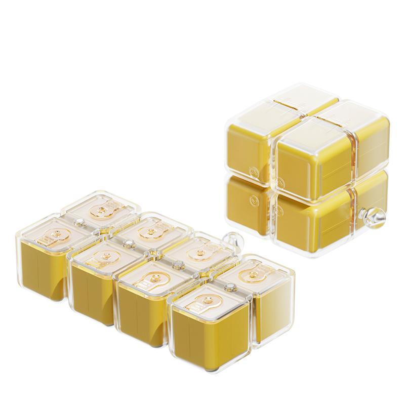 Portable Cube Pill Organizer with Lanyard – Large Capacity Weekly Medicine Box, Moisture-Proof ABS Storage Case