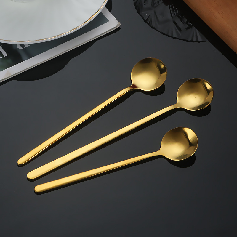 Stainless Gold Steel Coffee Spoon Creative and Durable High-Value Design