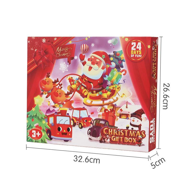 Christmas Pull-Back Car Advent Calendar 2025 – 24 Days Countdown Toy Blind Box for Kids, Surprise Vehicle Set, Holiday Gift Idea
