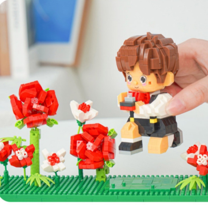 Cloud Mirror Lamp Sweet Castle Building Blocks With Lights Ornaments Assembly Toys Christmas Valentine'S Day Gift