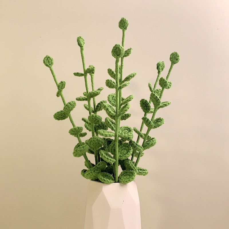 Crochet Flowers Eucalyptus Gun Handmade Knitted Gift for Her Graduation Gift