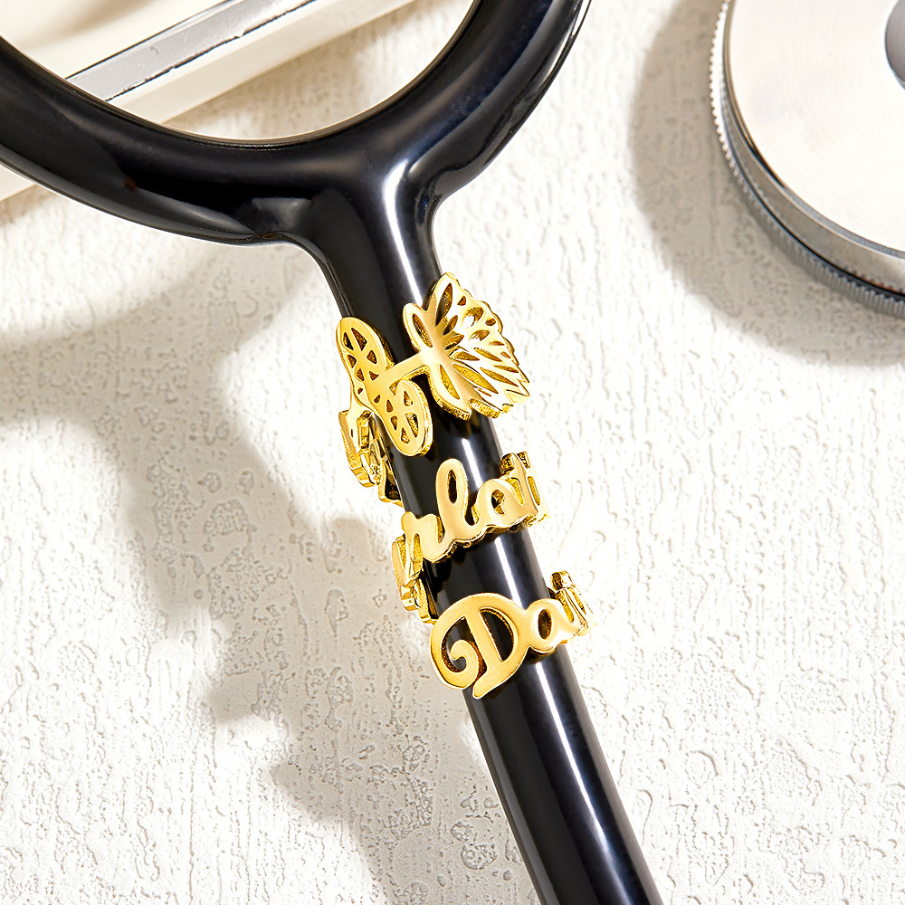 RN Stethoscope ID Tag|Stethoscope Personalized Name Tag with Birthflower|Stethoscope Charm|Gift for Nurse Graduation|RN Gift|Gift for Doctor