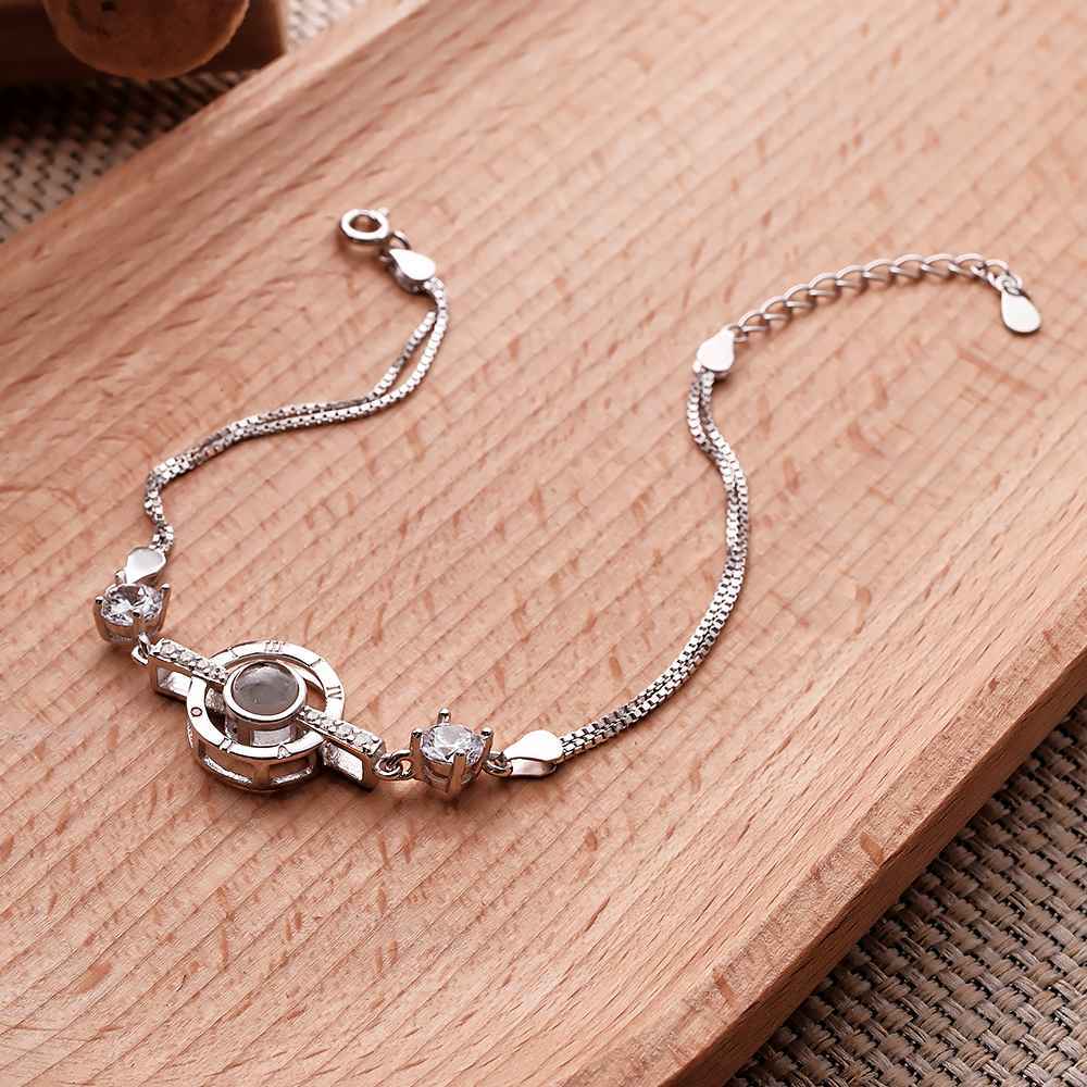 Personalized Photo Projection Bracelet Roman Numerals Elegant Bracelet For Her - SantaSocks