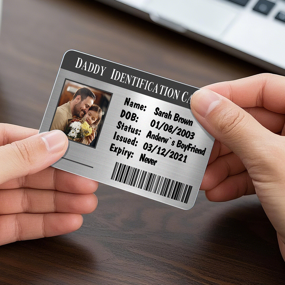 Father's Day Gift Custom Metal Wallet Card Personalized Aluminum Photo Wallet Card Gifts For Dad ID CARD - SantaSocks