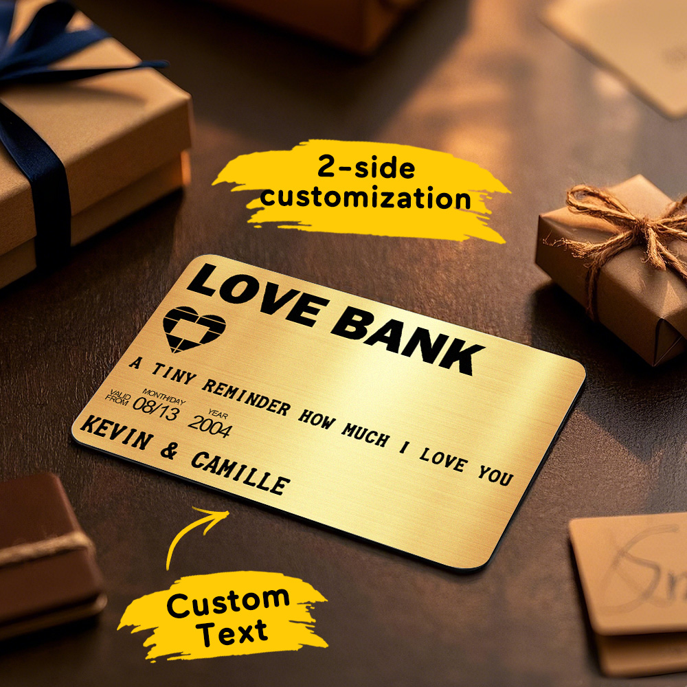 Father's Day Gifts Custom Metal Wallet Card Personalized Aluminum Photo Wallet Card Love Bank - SantaSocks