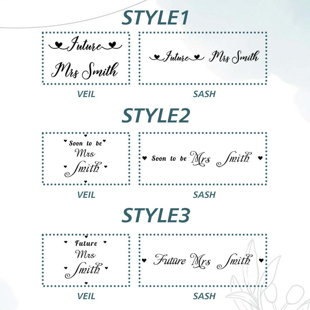 Personalized Bride Veil Sash Set Bride to be Veil Hen Party Accessories - SantaSocks