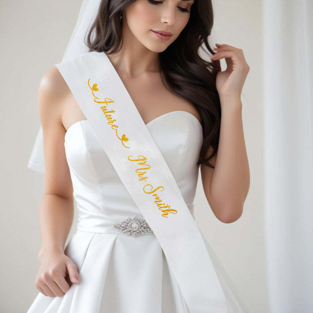 Personalized Bride Veil Sash Set Bride to be Veil Hen Party Accessories - SantaSocks