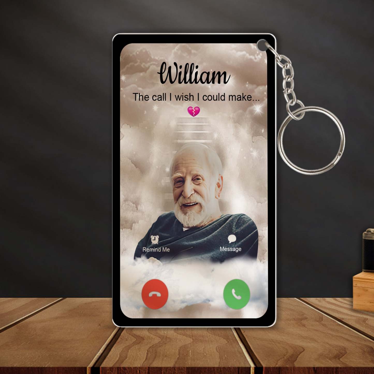 Personalized Acrylic Keychain The Call I Wish I Could Take Memorial Sympathy Gift Remembrance Custom Engraving Photo Keychain - SantaSocks