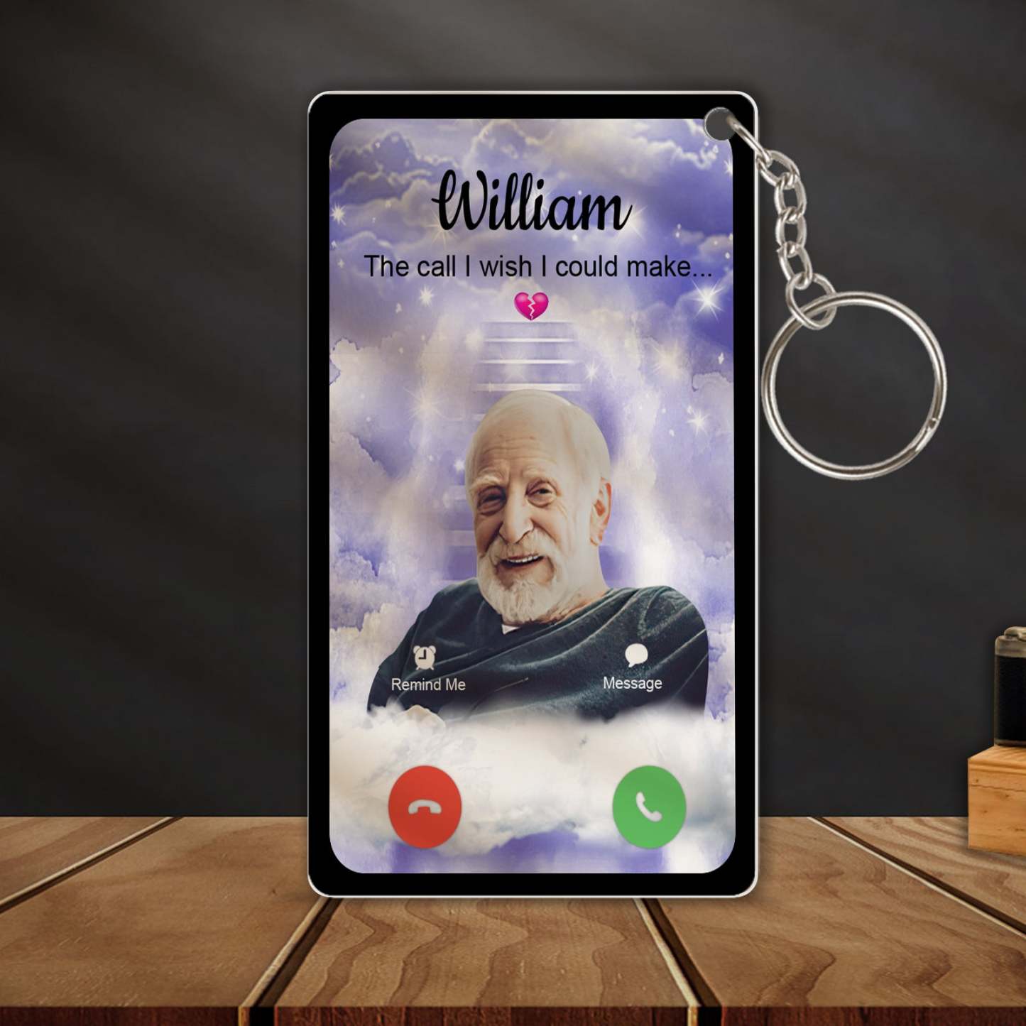 Personalized Acrylic Keychain The Call I Wish I Could Take Memorial Sympathy Gift Remembrance Custom Engraving Photo Keychain - SantaSocks