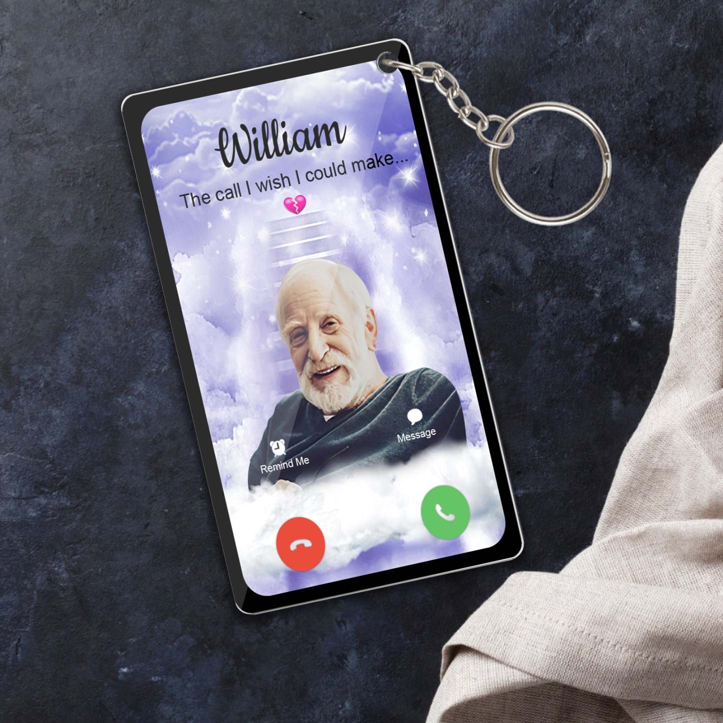 Personalized Acrylic Keychain The Call I Wish I Could Take Memorial Sympathy Gift Remembrance Custom Engraving Photo Keychain - SantaSocks