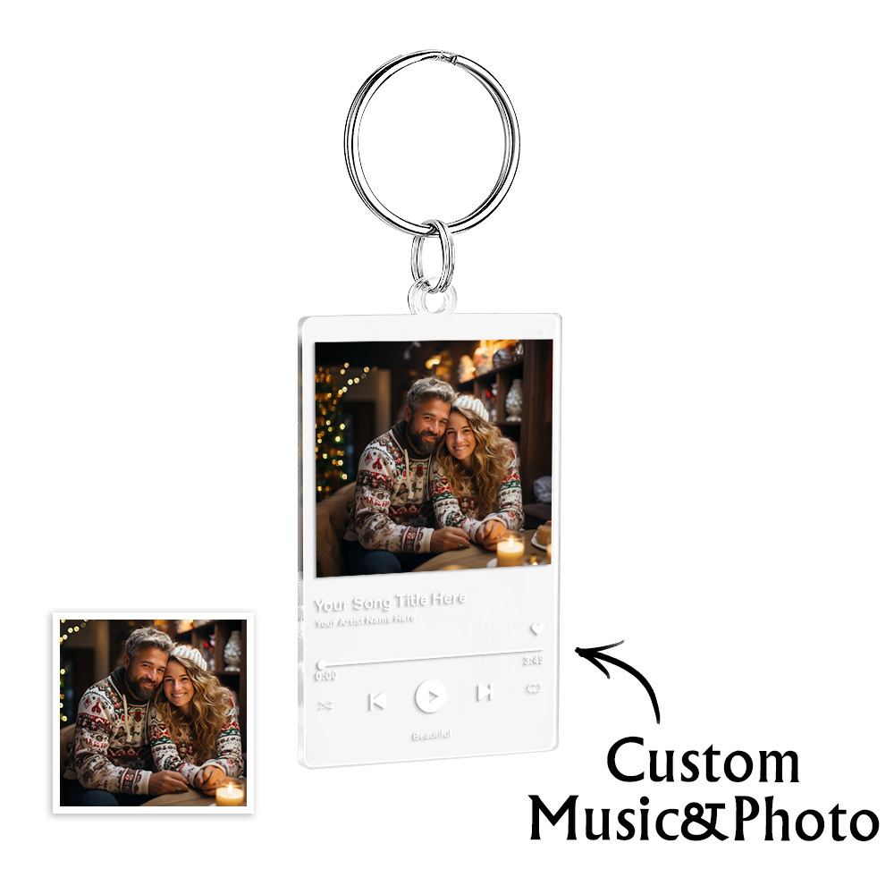Custom Acrylic Keychain Photo and Text Acrylic Keychain Creative Gifts Christmas Gift Keychain 
