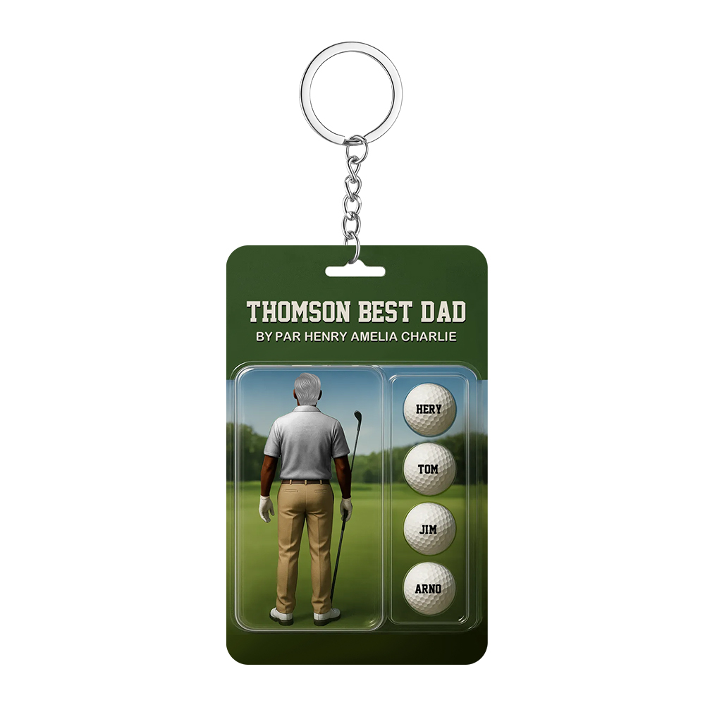 Personalized Golf Dad Figure Plaque Custom Name Acrylic Keepsake for Father’s Day