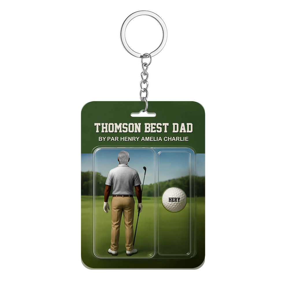 Personalized Golf Dad Figure Plaque Custom Name Acrylic Keepsake for Father’s Day