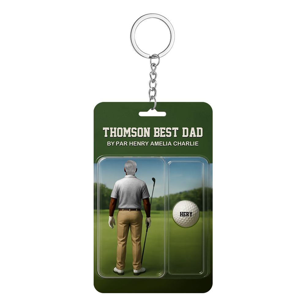 Personalized Golf Dad Figure Plaque Custom Name Acrylic Keepsake for Father’s Day