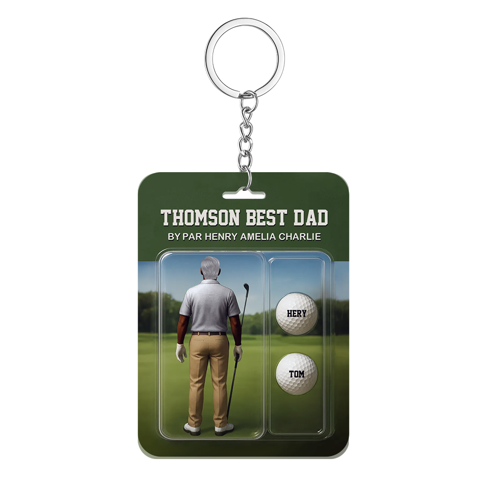 Personalized Golf Dad Figure Plaque Custom Name Acrylic Keepsake for Father’s Day