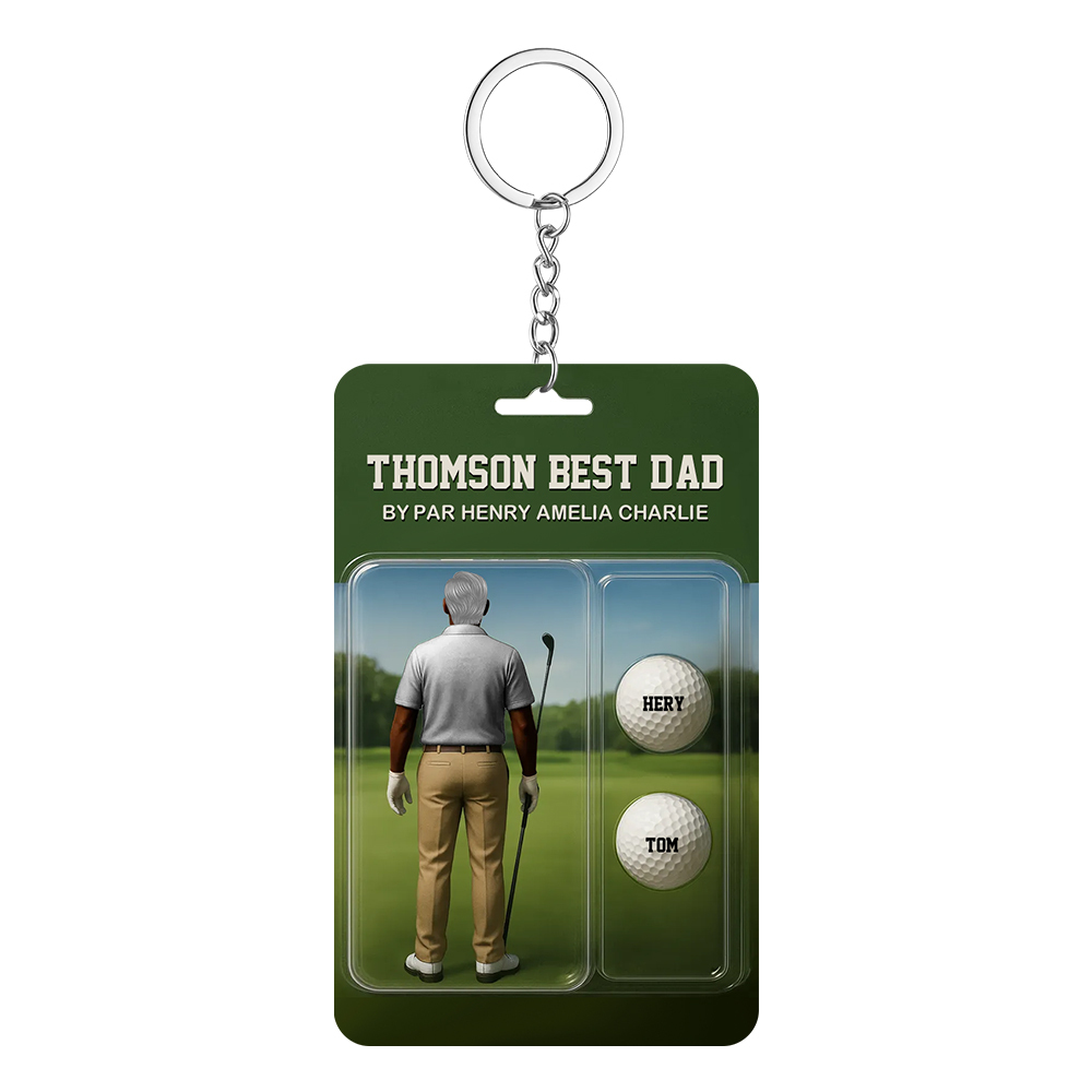 Personalized Golf Dad Figure Plaque Custom Name Acrylic Keepsake for Father’s Day