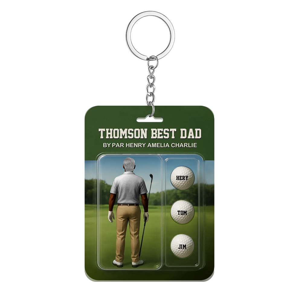 Personalized Golf Dad Figure Plaque Custom Name Acrylic Keepsake for Father’s Day