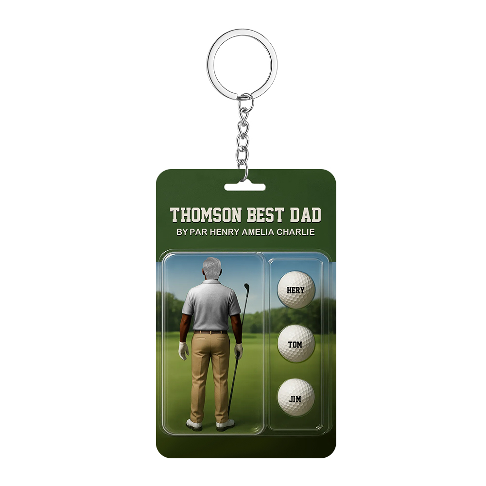 Personalized Golf Dad Figure Plaque Custom Name Acrylic Keepsake for Father’s Day