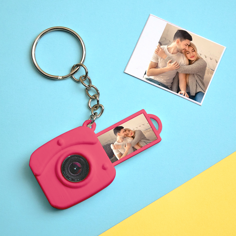 Custom Mini Camera Keychain with Photo  Personalized 3D Printed Acrylic and PLA Accessory Gift for Fashion Photography Lovers