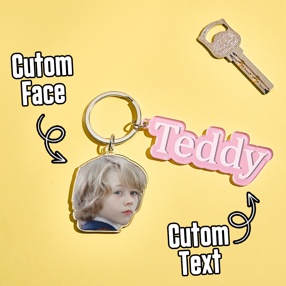 Personalized Father's Day Gift For Dad, Custom Daddy Keychain With Photo Charm, Gift From Kids, Dog Owner Gift, Custom Baby Photo Keychain